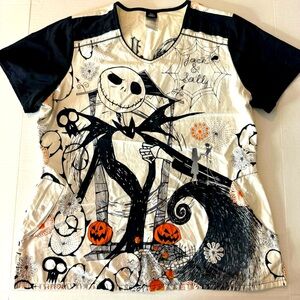Disney Nightmare Before Christmas Scrub Top